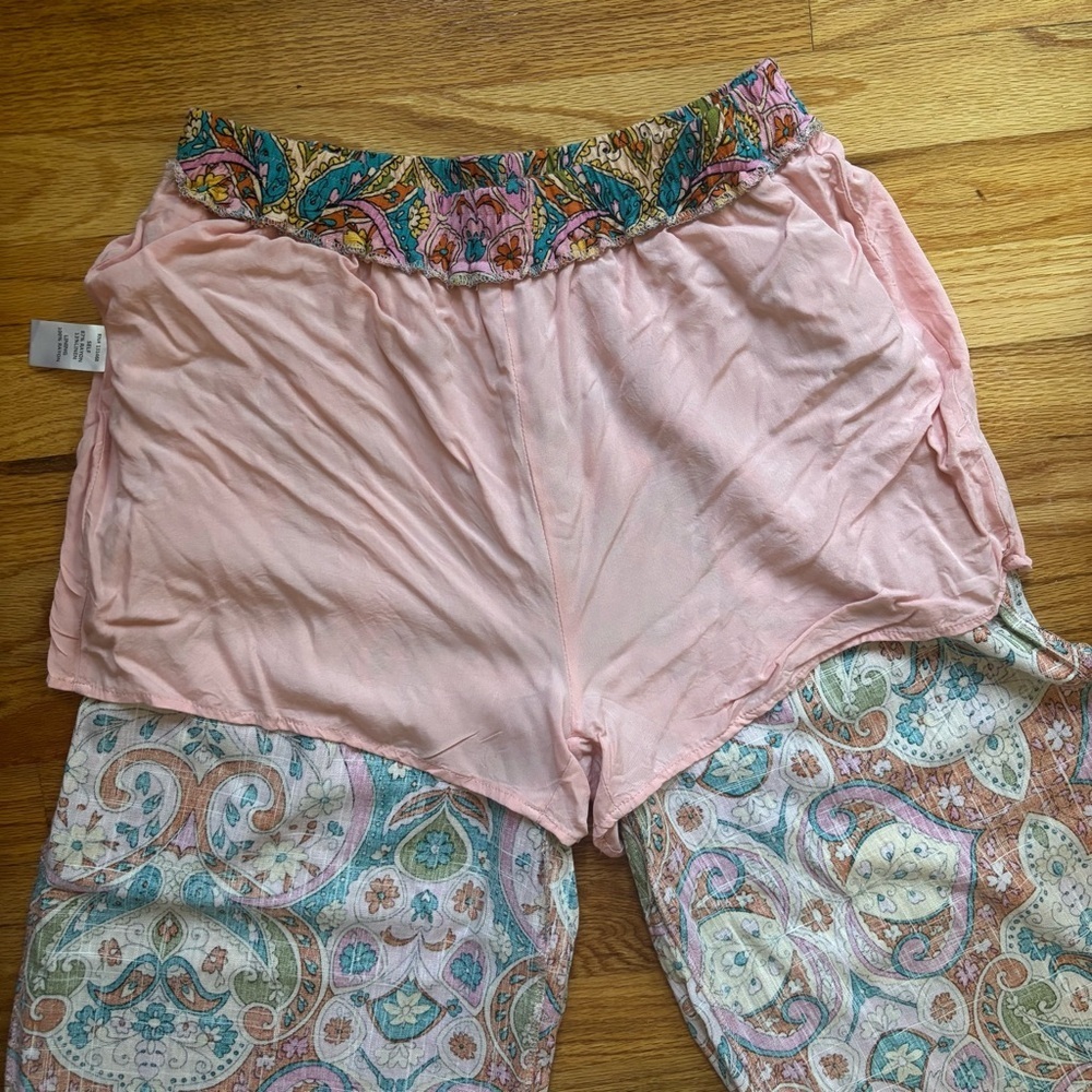 Fate Multicolor Paisley Women’s Pants Linen Blend Wide Leg Boho Hippie Sz Medium - Picture 4 of 6